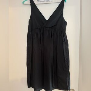 LIKE NEW! Old Navy Black Cotton Knee Length V-Neck Sundress Dress Sz L
